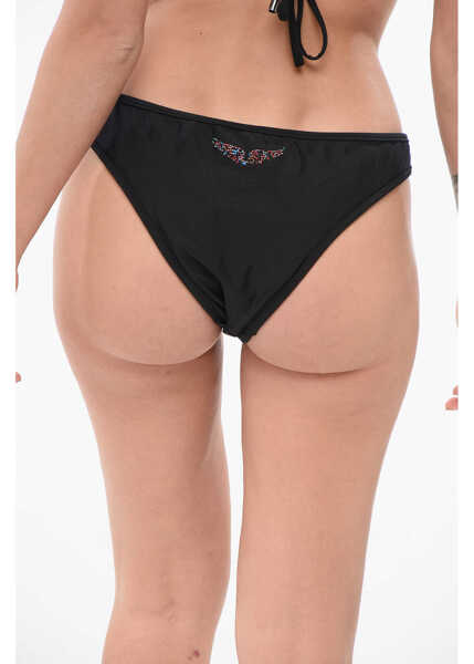 Bikini Zadig & Voltaire Solid Color Bikini Bottom With Contrasting Detail Black Femei (BM 17946034) 2