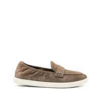 Mocasini Brown Loafers With Logo Plaque On The Front And Slip-On Design In Suede Woman Femei