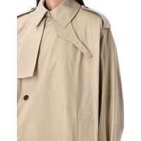 Geci Saint Laurent Dama - Paltoane Saint Laurent Saint Laurent Cotton Twill Cape Trench Coat Beige Femei (BM 17982129) - B-mall.ro