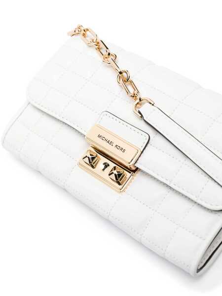 Portofele Michael Kors Michael Kors Tribeca Leather Wallet On Chain WHITE Femei (BM 17982348) 4