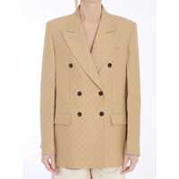 Sacouri Wool And Silk Double-Breasted Jacket Femei