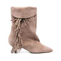 Bocanci Gisel Moire Ariana Low Heels Ankle Boots Femei