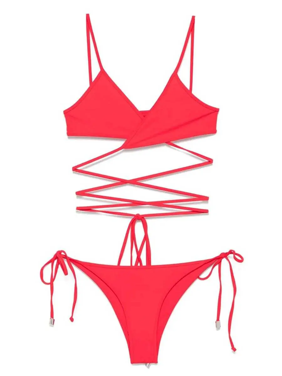 Costume de baie THE ATTICO The Attico Bikini With Rubber Logo RED Femei (BM 17984370) 1