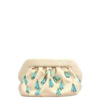 Genti de mana Themoirè Clutch Bios Paper Fringe Burro Femei