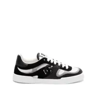 Sneakers 'Portofino' Black And White Sneakers With Logo Patch On The Tongue And Logo Detail On The Side In Leather Blend Man Barbati