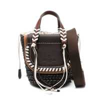 Genti de mana Cuba Lab 'Habanera Fringes Ebony' Brown Tote Bag Femei