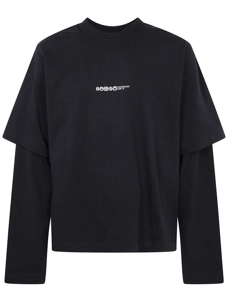 Tricouri OAMC Oamc Peacemaker Painted Double Layer Boxy Tshirt Clothing Black Femei (BM 17986755) 1