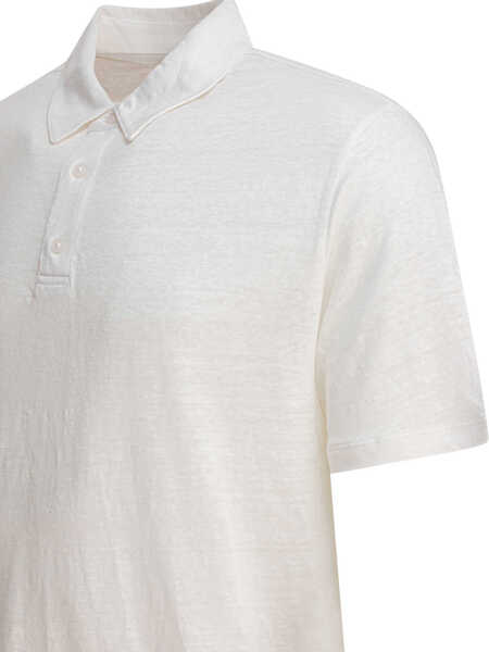 Tricouri Polo Vince Linen polo shirt White Barbati (BM 17988471) 4