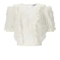 Camasi casual ELISABETTA FRANCHI IVORY RUFFLED TOP Femei