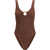 HUNZA G Celine Swimsuit METALLIC/CHOCOLATE