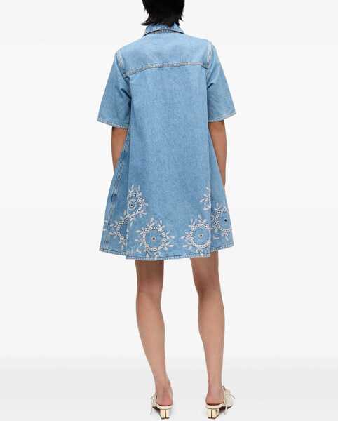Rochii casual Ganni Mini Dress With Sangallo Embroidery DENIM Femei (BM 17989645) 3