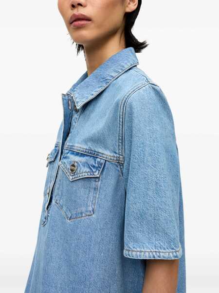 Rochii casual Ganni Mini Dress With Sangallo Embroidery DENIM Femei (BM 17989645) 4