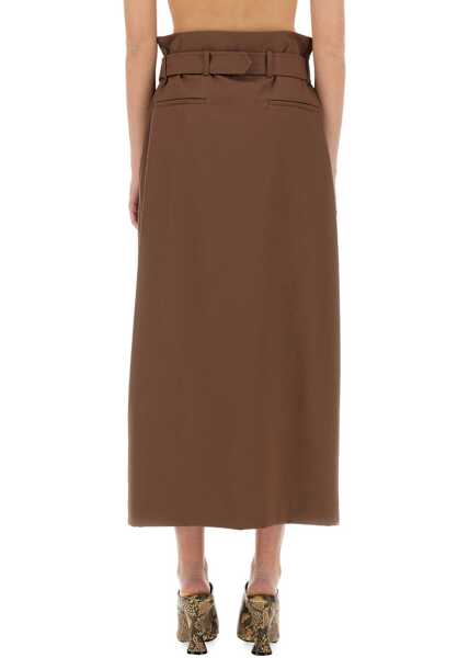 Fuste casual Dries Van Noten Wool Skirt With Belt BROWN Femei (BM 17989693) 3