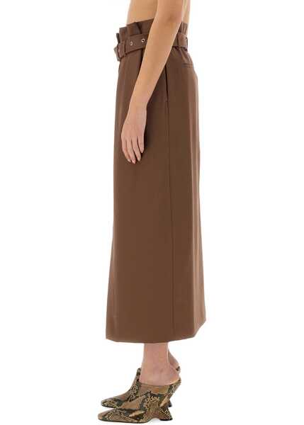 Fuste casual Dries Van Noten Wool Skirt With Belt BROWN Femei (BM 17989693) 4