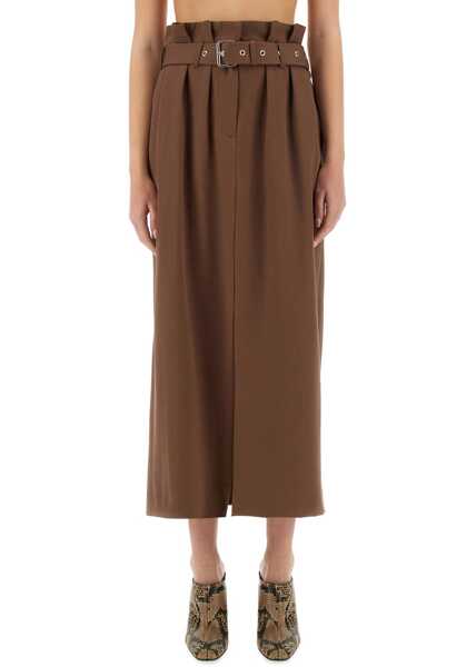 Fuste casual Dries Van Noten Wool Skirt With Belt BROWN Femei (BM 17989693) 1