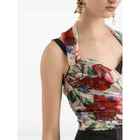 Bluze Dolce & Gabbana Dama - Bluze Dolce & Gabbana Flower Print Marquisette And Chiffon Bustier Top PINK Femei (BM 17989696) - B-mall.ro