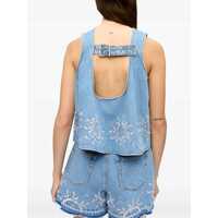 Bluze Ganni Dama - Bluze Ganni Top With Sangallo Embroidery DENIM Femei (BM 17989699) - B-mall.ro