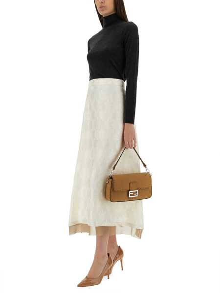 Fuste casual Fendi Ff Silk Skirt IVORY Femei (BM 17989726) 2