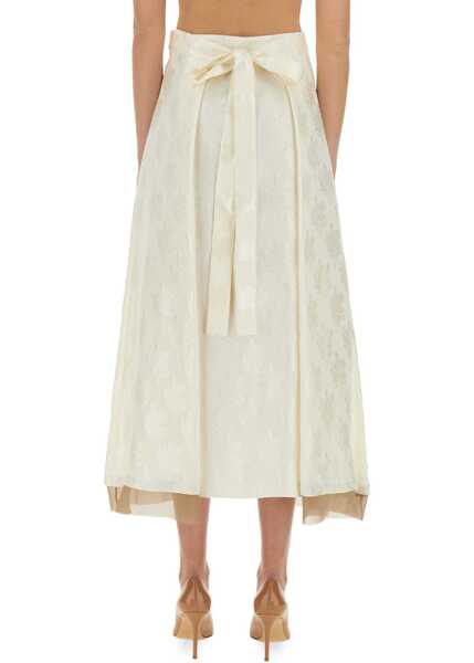 Fuste casual Fendi Ff Silk Skirt IVORY Femei (BM 17989726) 3