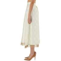 Fuste Fendi Dama - Fuste casual Fendi Ff Silk Skirt IVORY Femei (BM 17989726) - B-mall.ro