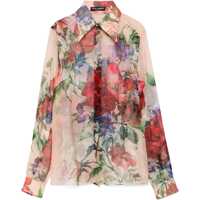 Bluze Flower Print Chiffon Shirt Femei