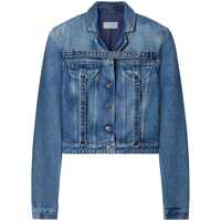 Geci Off-White Cropped Denim Jacket Femei