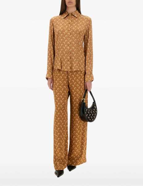 Bluze MARINE SERRE Moon Satin Shirt BEIGE Femei (BM 17991742) 2