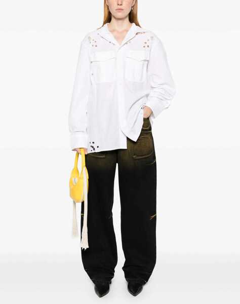 Bluze MARINE SERRE Upcycled Linen Shirt WHITE Femei (BM 17991760) 2