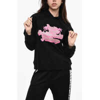 Bluze de trening Brushed Cotton Hoodie With Glittered Print Femei