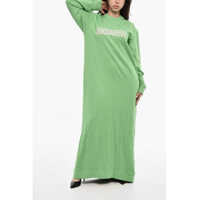 Rochii lungi Brushed Sweatshirt Long Dress With Logo Print Femei