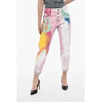 Blugi skinny Cropped Dan Jeans Paint Effect Femei