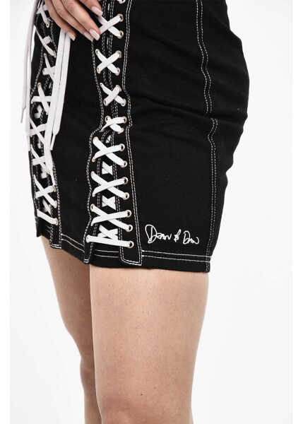 Rochii scurte DSQUARED2 Sleeveless Dress With Lace-Up Details Black Femei (BM 17993443) 4