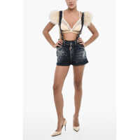 Pantaloni scurti Denim Shorts With Suspenders Femei