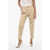 DSQUARED2 Cotton Twill Pants With Rhinestone Logo Beige