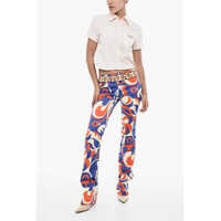 Pantaloni office Dama - Pantaloni office DSQUARED2 Regular Waist Printed Pants With Cut-Out Details Multicolor Femei (BM 17993470) - B-mall.ro