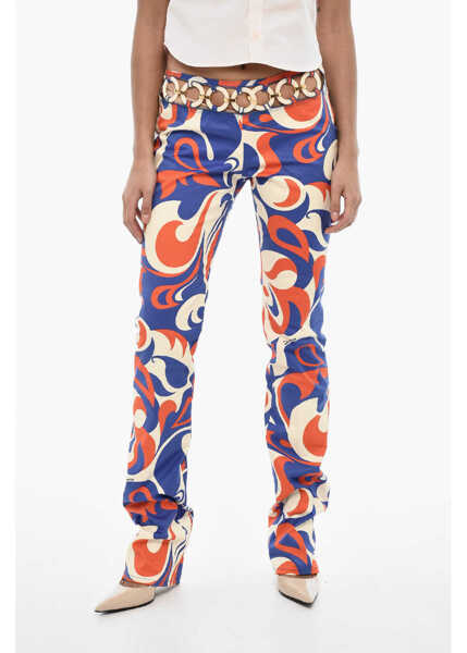 Pantaloni office DSQUARED2 Regular Waist Printed Pants With Cut-Out Details Multicolor Femei (BM 17993470) 1