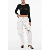 Pantaloni casual DSQUARED2 Dama - Pantaloni casual DSQUARED2 Regular Waist Loose Fit Cargo Pants White Femei (BM 17993506) - B-mall.ro