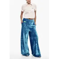 Pantaloni casual DSQUARED2 Dama - Pantaloni casual DSQUARED2 Loose Fit Velvet Pants With Drawstring Waist Blue Femei (BM 17993521) - B-mall.ro