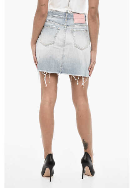 Fuste casual DSQUARED2 Distressed Effect Denim Miniskirt Blue Femei (BM 17993716) 2