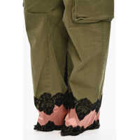Pantaloni casual DSQUARED2 Dama - Pantaloni casual DSQUARED2 High-Waisted Cargo Pants With Satin Hem Green Femei (BM 17993764) - B-mall.ro