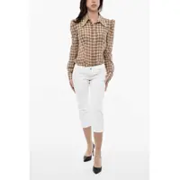 Imbracaminte Dama pagina 390 - Blugi drepti DSQUARED2 White Bull Vintage Effect Cropped Light Wash Jeans White Femei (BM 17993773) - B-mall.ro