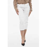Blugi drepti White Bull Vintage Effect Cropped Light Wash Jeans Femei
