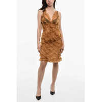 Rochii scurte Draped Sheer Nylon Dress Femei