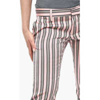 Pantaloni casual DSQUARED2 Dama - Pantaloni casual DSQUARED2 Striped Pants With Jewel Patch Pink Femei (BM 17993803) - B-mall.ro