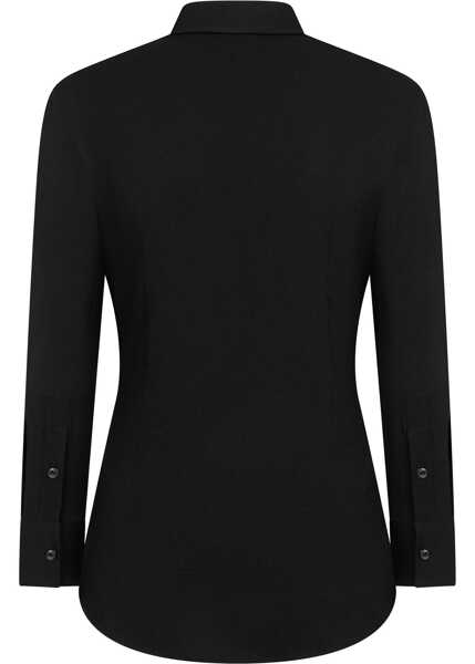 Bluze DSQUARED2 Sheer Silk Blend Blouse With Jewels Black Femei (BM 17993806) 2