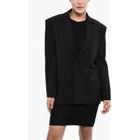 Sacouri Oversized Fit Solid Color Blazer Femei