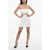 DSQUARED2 Strapless Cotton Twill Mini Dress With Cut Out Deatils White