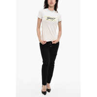 Tricouri DSQUARED2 Dama - Tricouri DSQUARED2 Printed Preppy T-Shirt Delave Effect White Femei (BM 17994031) - B-mall.ro