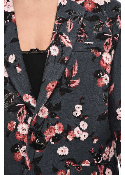 Sacouri DSQUARED2 Floral-Motif Cotton Blend Oversized Blazer Blue Femei (BM 17994037) 3