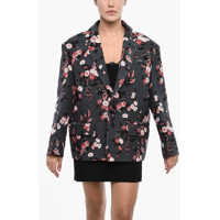 Sacouri DSQUARED2 Floral-Motif Cotton Blend Oversized Blazer